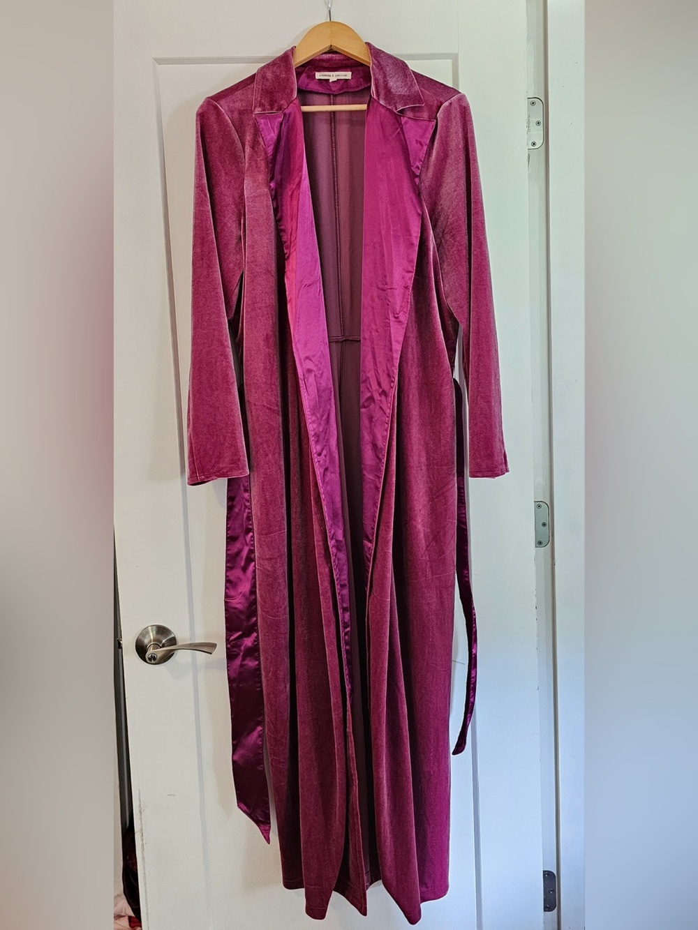 Long Velvet Robe in Magenta — Luxe Women's Lounge Robe